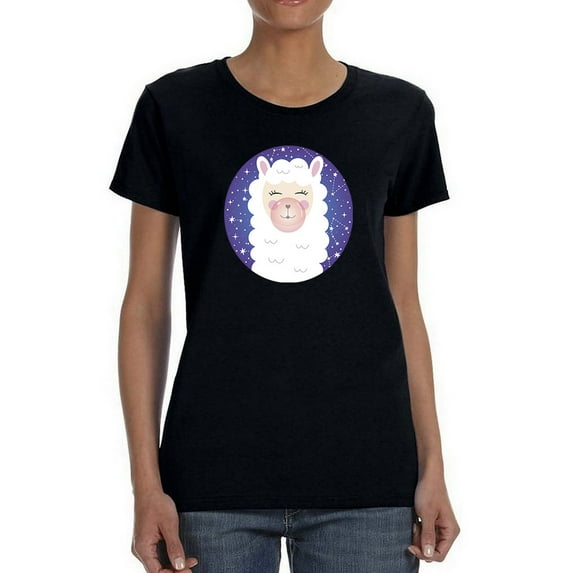 Llama Bubblegum T-Shirt Women -Smartprints Designs, Female Small