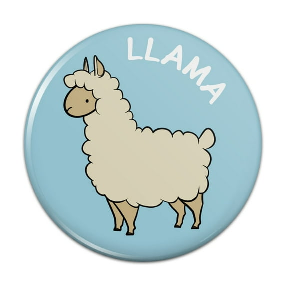 Llama Cartoon Pinback Button Pin