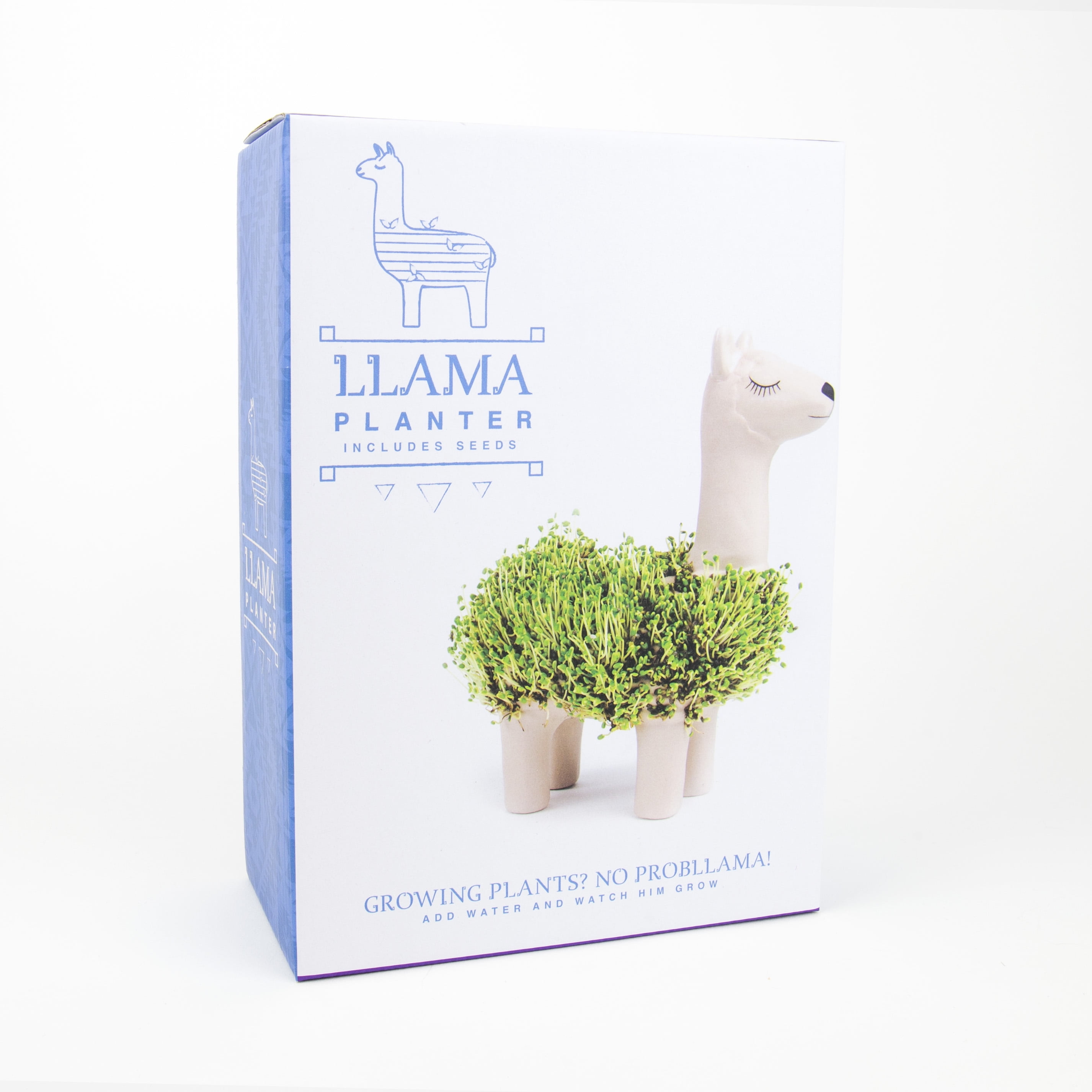 Llama Chia Planter Kit Ceramic Planter with Chia Seeds Grow Your Own Fluffy Pet Llama Fun Gift Idea for All Ages