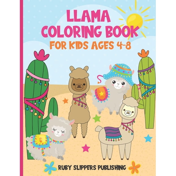 Llama Coloring Book For Kids Ages 4-8: A Cute Llama Gift For Girls And Boys With 20 Coloring Designs (Paperback)