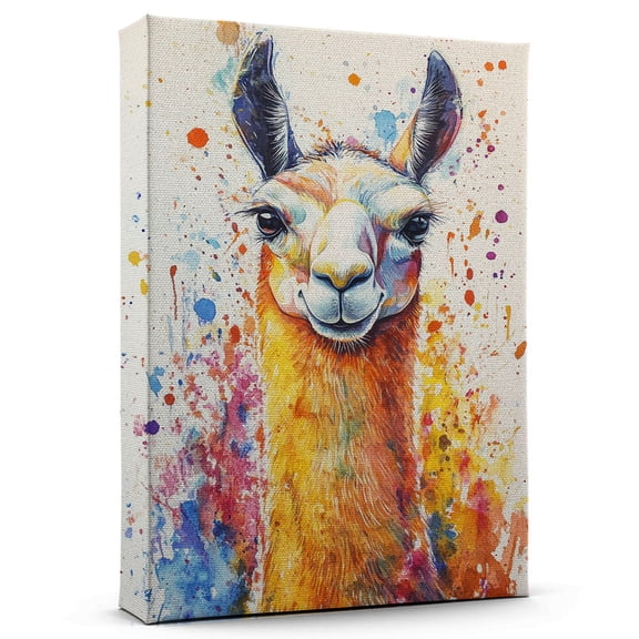 Llama Cream Canvas Wall Art Animal Decor, Llama Cream Canvas Prints Wild Animal Artwork for Living Room Bedroom Office 190HD708