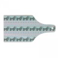 thumbnail image 1 of Llama Cutting Board, Horizontal Borders Patterned Alpaca Animal and Folkloric Ornaments, Decorative Tempered Glass Cutting and Serving Board, Wine Bottle Shape, Multicolor, by Ambesonne, 1 of 1