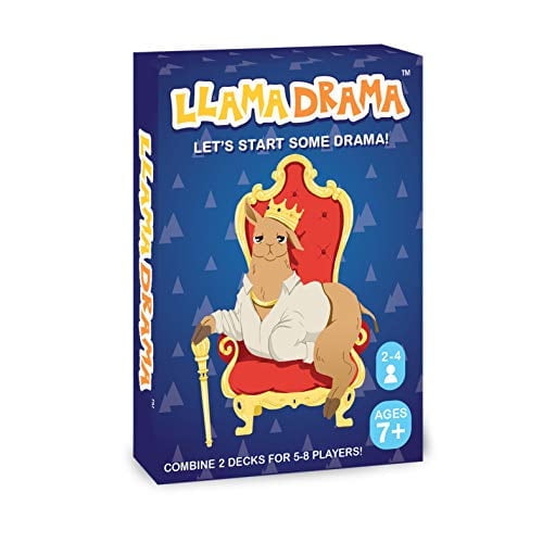 Llama Drama Card Game with Fast 15-Min Play, Ages 7+, 2-4 Players (Up to 8 with 2-Pack)  Easy, Hilarious Strategy & Luck for Game Nights