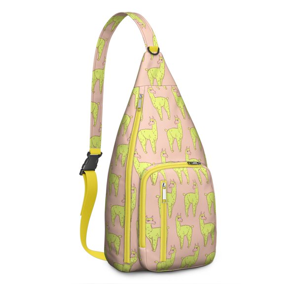 Llama Drawstring Backpack – Lightweight Boho Alpaca Daypack with Watercolor Desert & Cactus Print – Durable Travel & Hiking Bag for Women and Outdoor Enthusiasts
