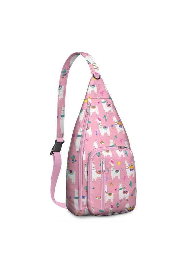 Llama Drawstring Backpack – Lightweight Boho Alpaca Daypack with Watercolor Desert & Cactus Print – Durable Travel & Hiking Bag for Women and Outdoor Enthusiasts