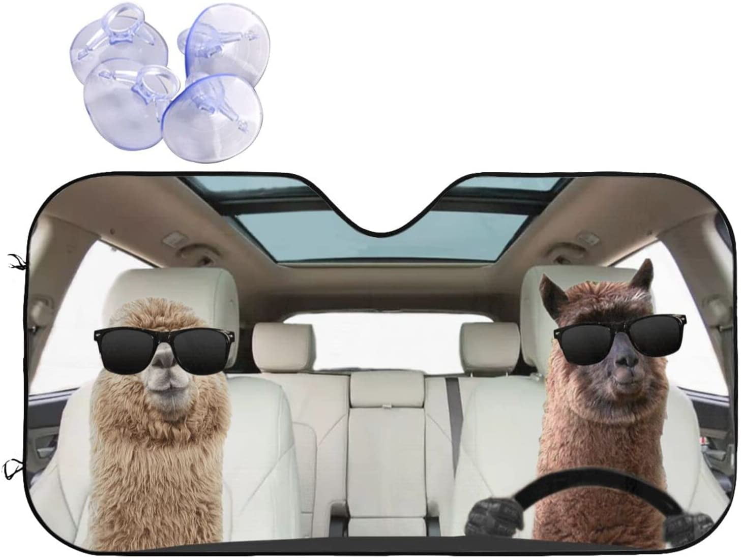 Llama Drive Car Windshield Sun Shade Duck Driving Car Sunshade for Car
