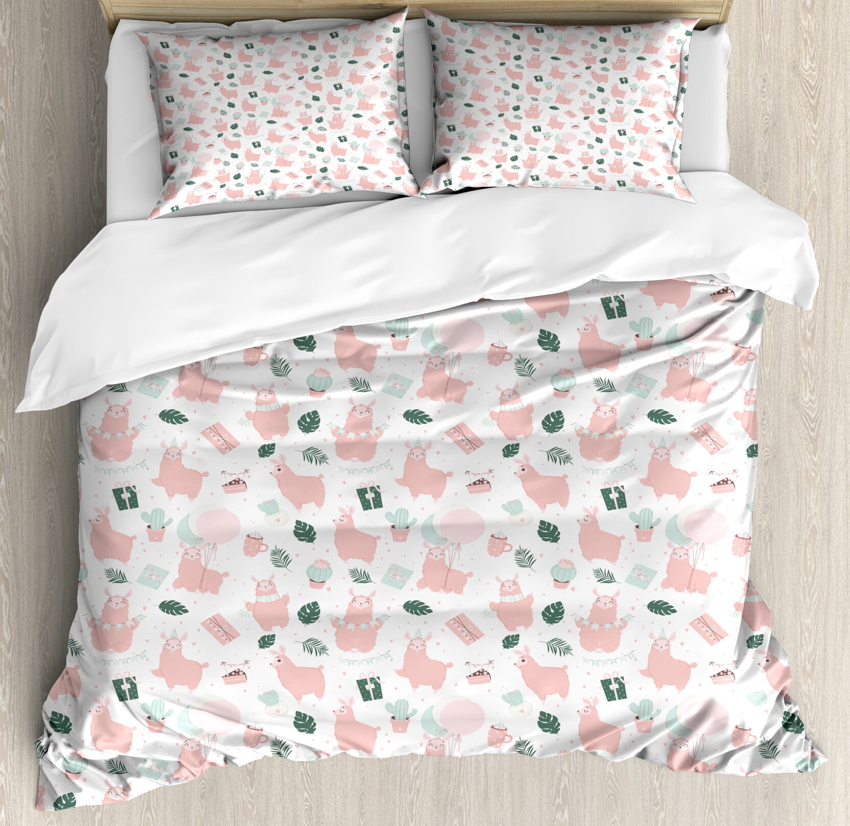 Cute Cartoon Animal Embroidery Lamb Fleece Duvet Cover Set