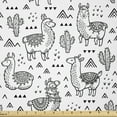 thumbnail image 1 of Llama Fabric by The Yard, Abstract Triangles Doodle Style Alpacas in Monochrome Cartoon Pattern, Stretch Knit Fabric for Clothing Sewing and Arts Crafts, 2 Yards, White Charcoal, by Ambesonne, 1 of 1