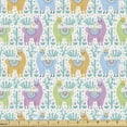 thumbnail image 1 of Ambesonne Llama Fabric by the Yard Upholstery, Americas Animal Alpaca Art, 5 Yards, Multicolor, 1 of 4