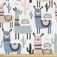 thumbnail image 1 of Ambesonne Llama Fabric by the Yard Upholstery, Cartoon Design, 2 Yards, Multicolor, 1 of 4
