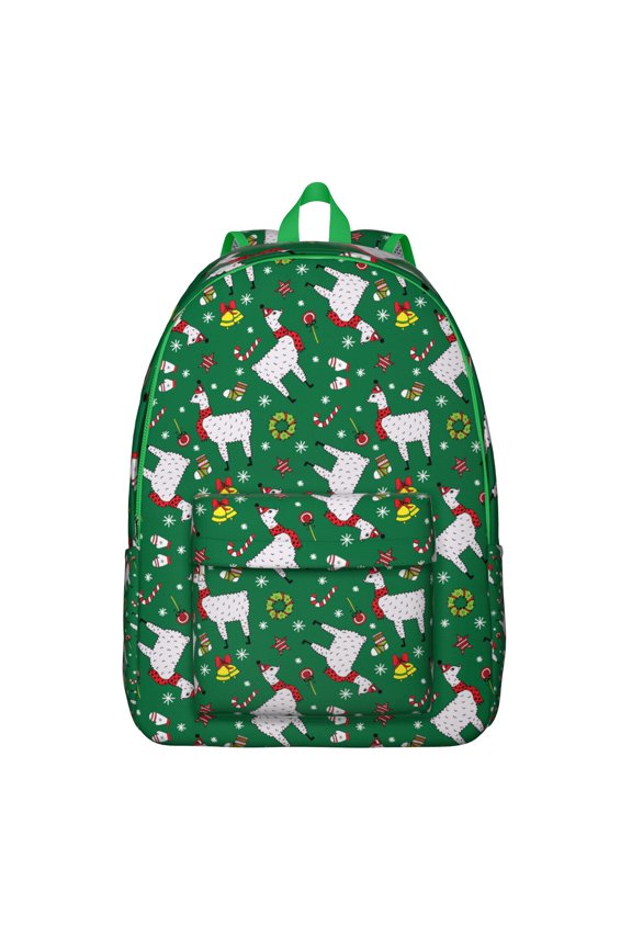 Llama Face Backpack – Cute Cartoon Alpaca Pattern Bookbag with Funny Kawaii Design for School and Travel