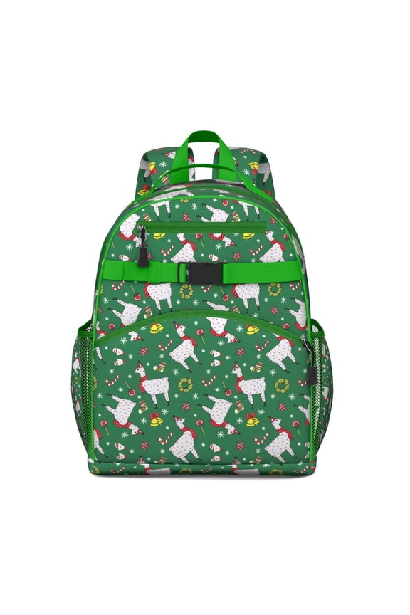 Llama Face Waterproof School Backpack - Kawaii Ergonomic Travel Daypack with Chest Strap, Breathable Padded for Teens & Students