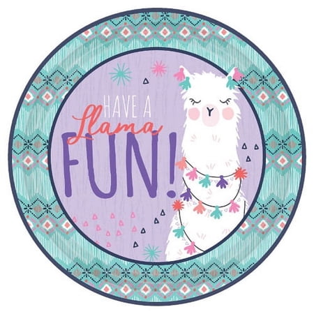 Llama Fun Large Paper Plates (8ct)