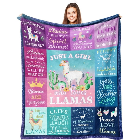 Llama Gifts, Llama Blanket, Llama, Llama Gifts for Women, Llama Gifts for Girls Women, Llama Teacher Gifts, Alpaca Gifts, Alpaca Blanket, Gifts for Llama Lovers, Llama Blanket 50 "X 60"