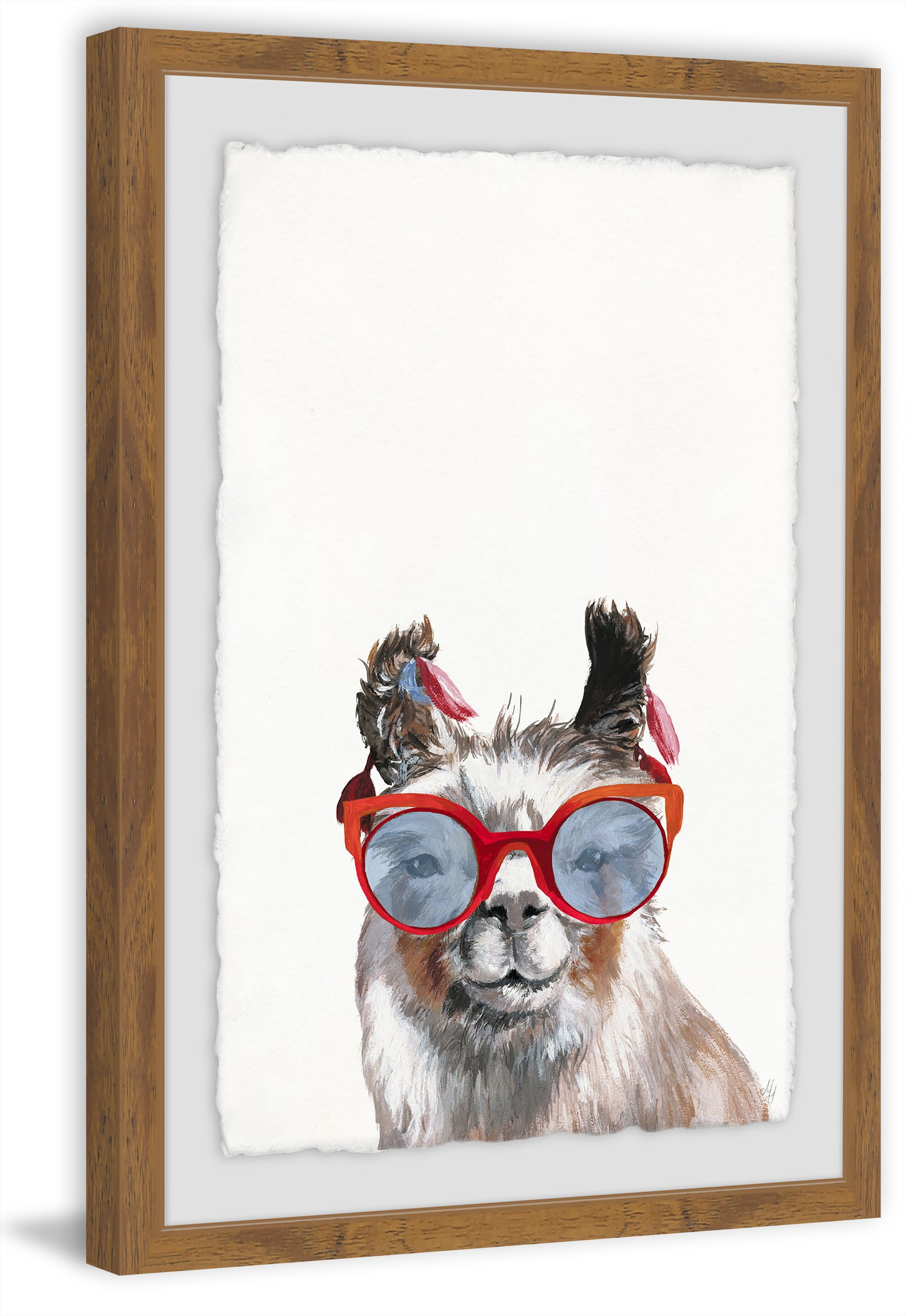 Llama Icon Framed Painting Print