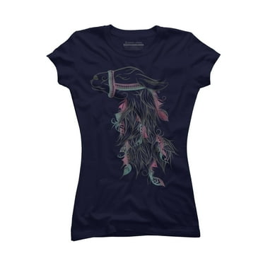 Llama Juniors Navy Blue Graphic Tee - Design By Humans  L