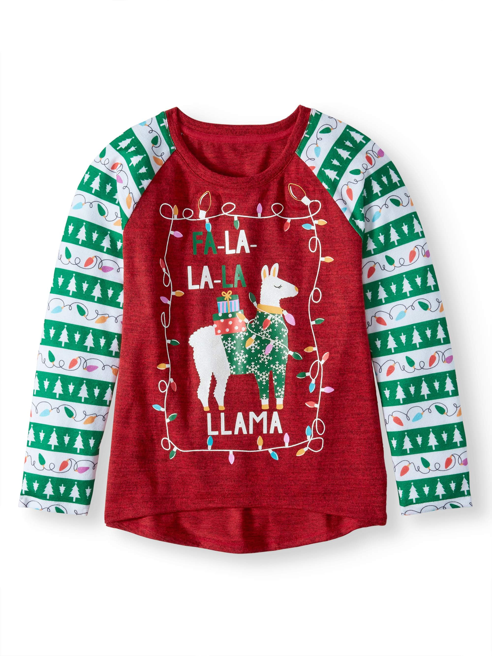Llama Light Up Christmas Sweater Little Girls Big Girls Walmart