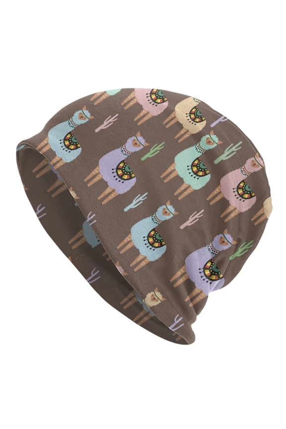Llama Llama Beanie Chemo Hat Cancer Headwear Skull Hat Knitted Hat Nightcap Skull Cap for Women Men