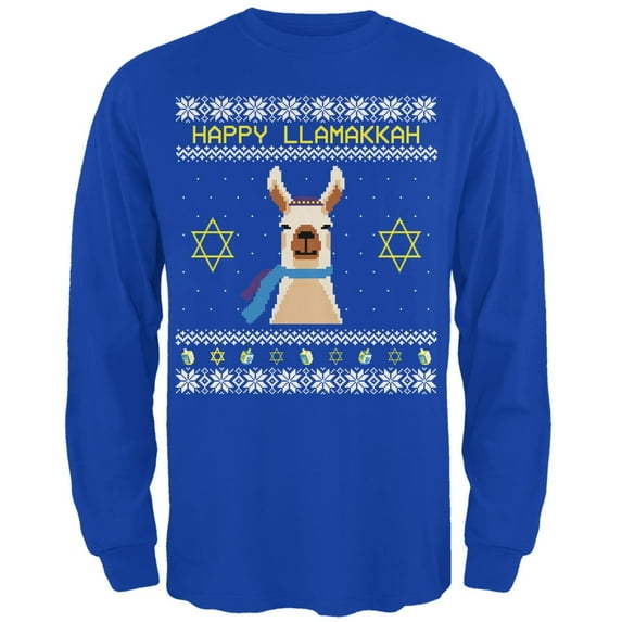Old Glory Men's Llama Llamakkuh Long Sleeve Crew Neck T-Shirt