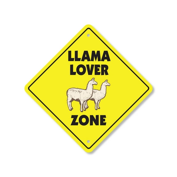 Llama Lover Plastic Crossing Sign - 10 Inch X 10 Inch Xing Sign Gift Animal Farm Pet Cute Funny Nature Decor Rustic Companion Love Outdoors