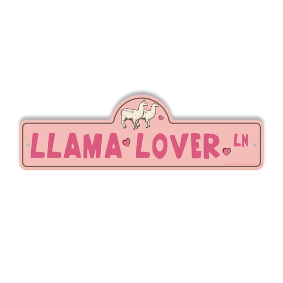 Llama Lover Plastic Street Sign - 6 Inch X 18 Inch Gift Animal Farm Pet Cute Funny Nature Decor Rustic Companion Love Outdoors