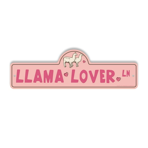 Llama Lover Plastic Street Sign - 7 Inch X 20 Inch Gift Animal Farm Pet Cute Funny Nature Decor Rustic Companion Love Outdoors