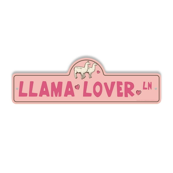 Llama Lover Plastic Street Sign - 7 Inch X 20 Inch Gift Animal Farm Pet Cute Funny Nature Decor Rustic Companion Love Outdoors