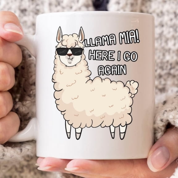 Llama Mia Mug, Funny Drama Llama Coffee Cup Mom, Cute Alpa Gift Idea, No Drama Llama Mug And Wo, Llama Lover Mug.