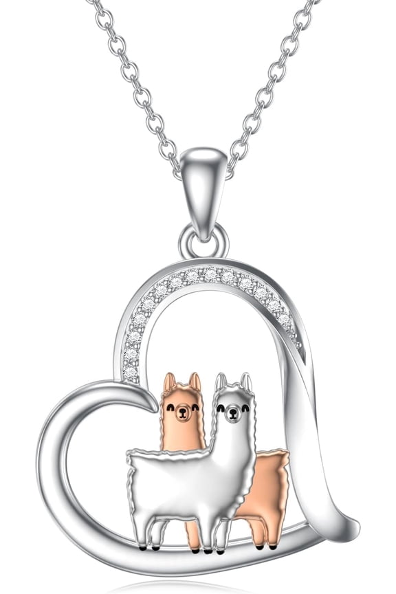 Llama Necklace Sterling Silver Alpaca Pendant Necklace Llama Jewelry for Women Alpaca Lovers Gifts