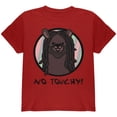 thumbnail image 1 of Llama No Touchy Don't Touch Hair Dreads Locks Youth T Shirt Red YLG, 1 of 1