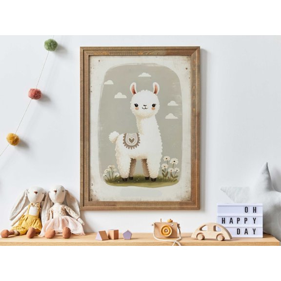 Llama Nursery Art Llama Wall Art For Kids Vintage Llama Print Nursery Animals Llama Print Rustic Nursery Decor Nursery Art Modern Wall Decor Wall Art