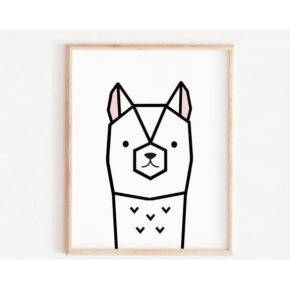 Llama Nursery Print, Childs Bedroom Llama Print, Llama Print, Alpaca Poster, Peekaboo Art Wall Art, Modern Wall Decor, 12x18 UNFRAMED