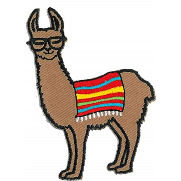 Llama - Original Artwork Embroidered Iron-on Patch, Multicolor - 3.5" x 2.375"