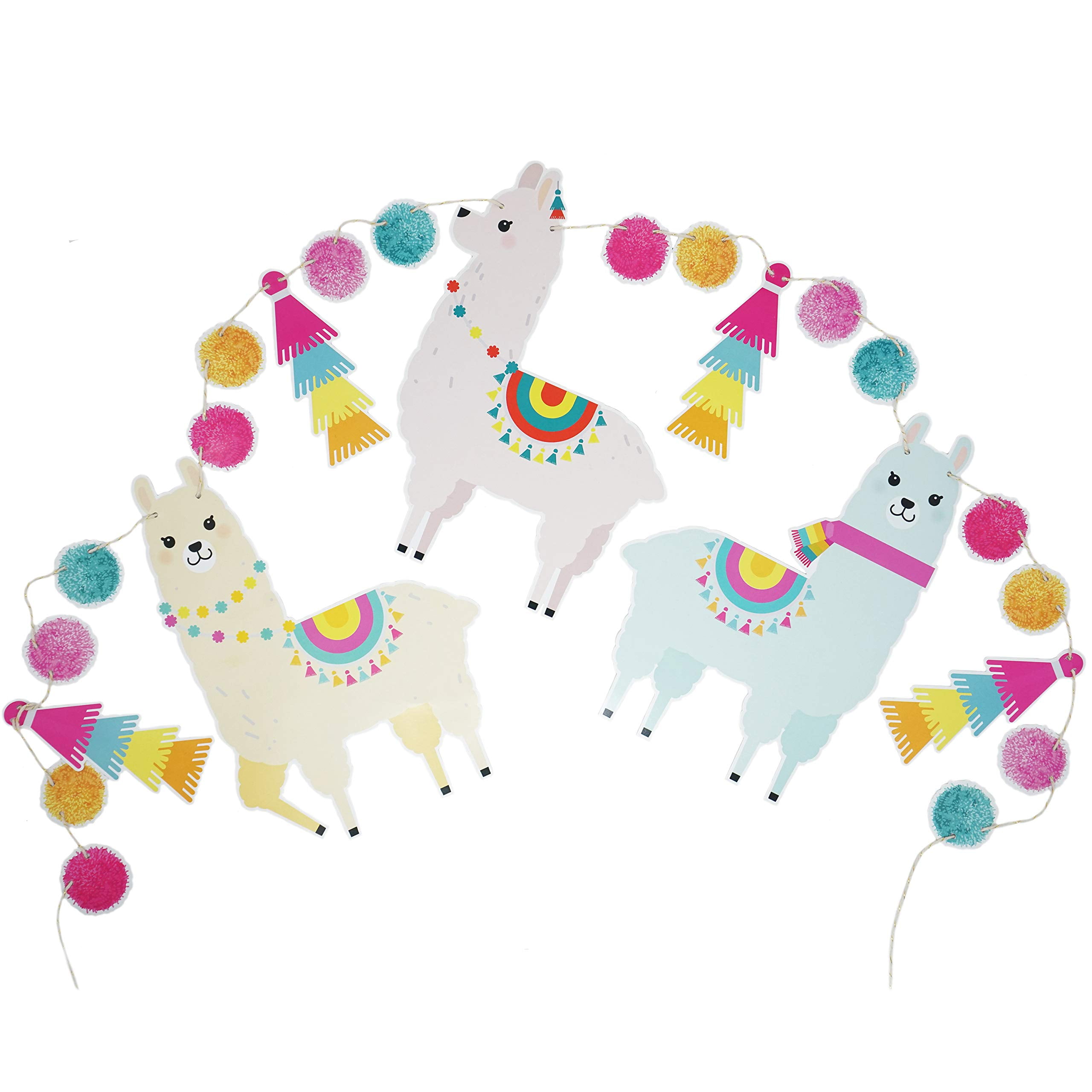 Llama Paper Party Garland, Pastel Banner Dcor for All Events - 12 Feet Length Per Strand (1-Pack)