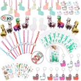 thumbnail image 1 of Llama Party Favors Supplies - Llama Bracelet Ring Necklace Keychains Hair Clips Puffy Sticker Gift Bag Alpaca Toys Gift for Kids Birthday School Prizes Rewards(60 pcs), 1 of 6