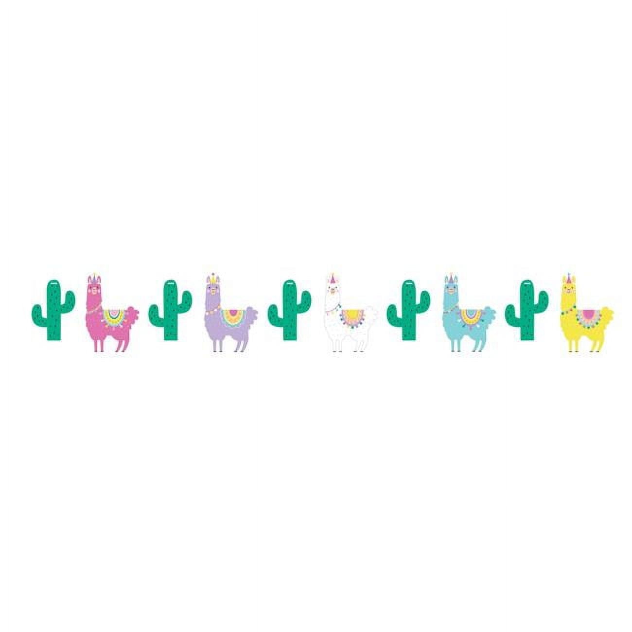 CREATIVE CONVERTING Llama Party Shaped Ribbon Banner - 1 per pack - Party Supplies