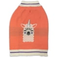 thumbnail image 1 of Llama Printed Pink Dog Sweater, Medium, 1 of 2