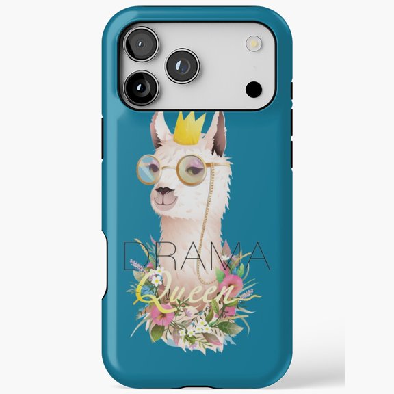 Llama Queen Of Drama Animal Art iPhone Case 11 to 17 Pro Max