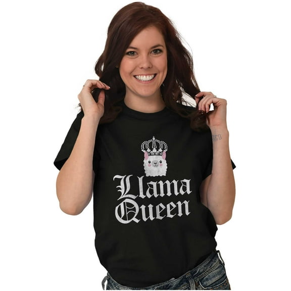 Llama Queen Save Drama Alpaca Animal Women's Graphic T Shirt Tees Brisco Brands S