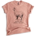 thumbnail image 1 of Llama Said Knock You Out Shirt, Unisex Women's Men's Shirt, Funny Animal Tee, Llama Pun Shirt, Hip Hop Tee, Heather Sunset, X-Large, 1 of 6