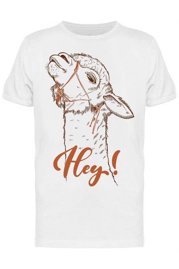 Llama Says: Hey T-Shirt Men -Image by Shutterstock, Male Small