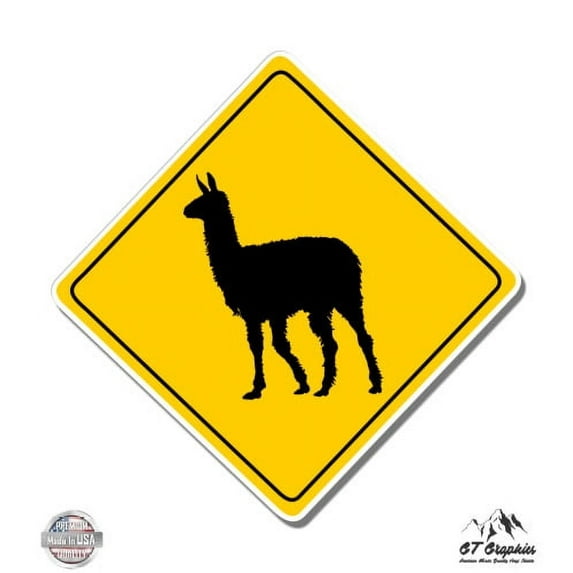 Llama Sign - 8" Vinyl Sticker - For Car Laptop I-Pad - Waterproof Decal
