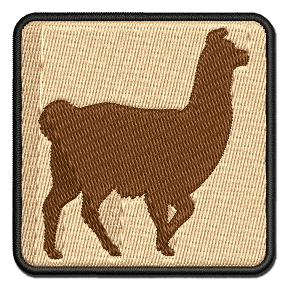 Llama Silhouette Applique Multi-Color Embroidered Hook & Loop Patch - 2.0 Inch Mini