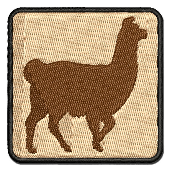 Llama Silhouette Applique Multi-Color Embroidered Hook & Loop Patch - 3 Inch Medium