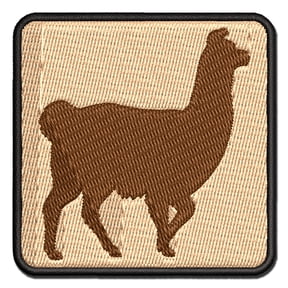 Llama Silhouette Applique Multi-Color Embroidered Iron-On Patch - 2.0 Inch Mini