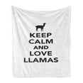 thumbnail image 1 of Llama Soft Flannel Fleece Blanket, Monochrome Pop Culture Phrase with Llama Silhouette South American Wildlife, Cozy Plush for Indoor and Outdoor Use, 60" x 80", Charcoal Grey White, by Ambesonne, 1 of 5