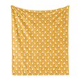 thumbnail image 1 of Llama Soft Flannel Fleece Throw Blanket, Composition of Fluffy Creatures and Geometric, Cozy Plush for Indoor and Outdoor Use, 50" x 60", Orange White, by Ambesonne, 1 of 5