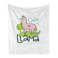 thumbnail image 1 of Llama Soft Flannel Fleece Throw Blanket, Llama Pattern with Abstract Color Palette Cartoon Character Design Pink Animal, Cozy Plush for Indoor and Outdoor Use, 70" x 90", Multicolor, by Ambesonne, 1 of 5