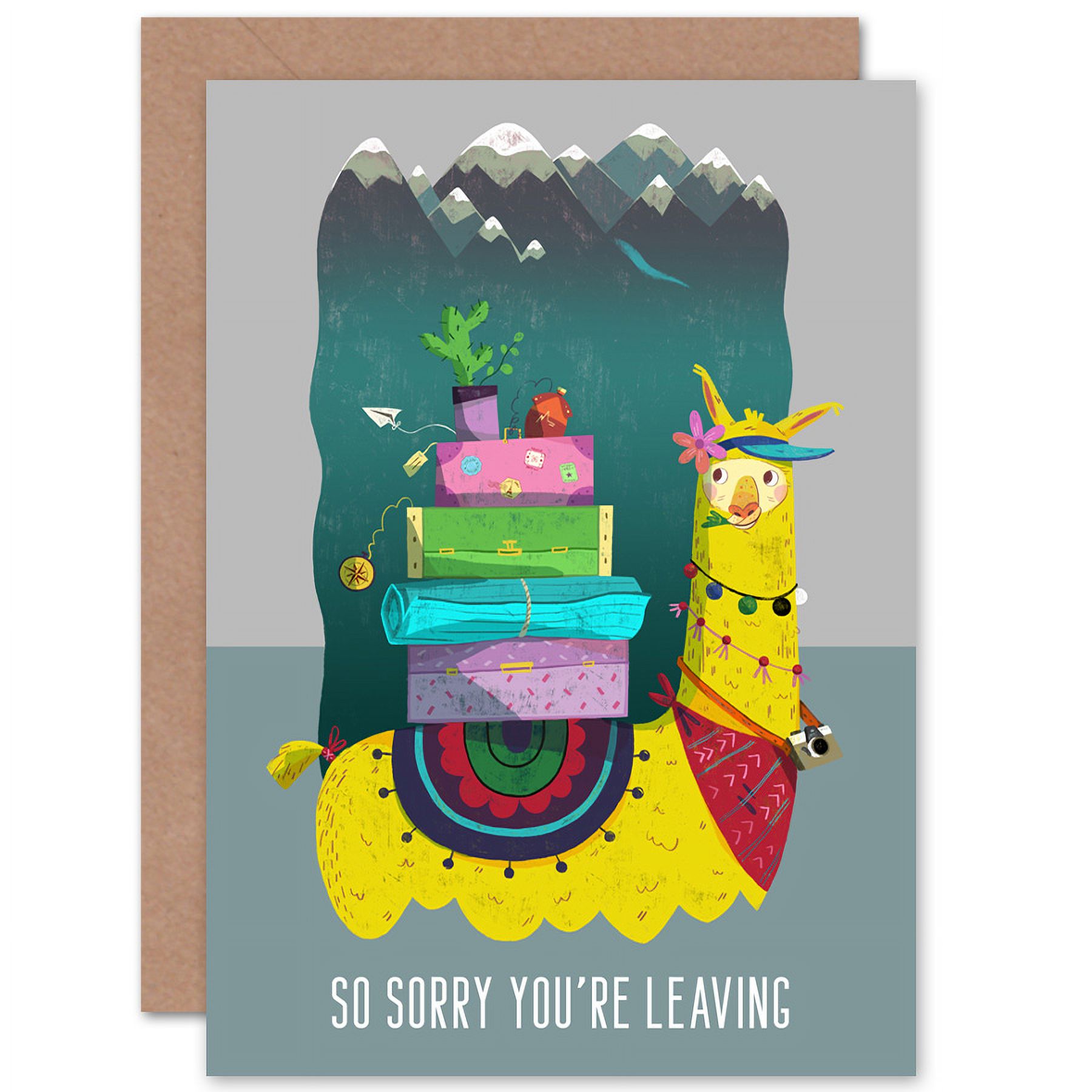 Llama Sorry You're Leaving Greetings Card Plus Envelope Blank inside -  Walmart.com, image size:1800x1800
