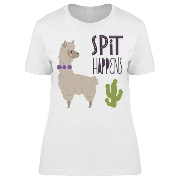 Llama: Spit Happens T-Shirt Women -Image by Shutterstock, Female XX-Large